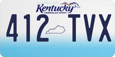 KY license plate 412TVX