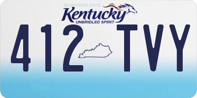 KY license plate 412TVY