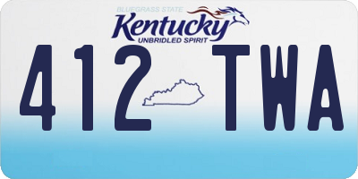 KY license plate 412TWA