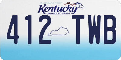 KY license plate 412TWB