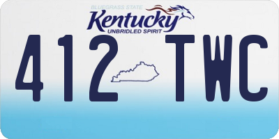 KY license plate 412TWC