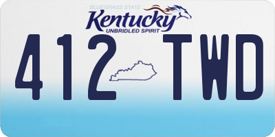 KY license plate 412TWD