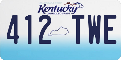 KY license plate 412TWE