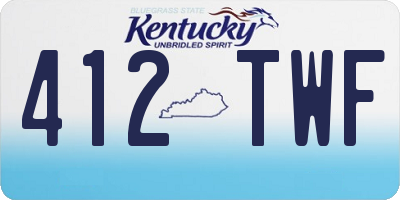 KY license plate 412TWF