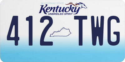 KY license plate 412TWG