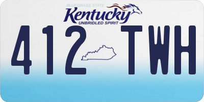 KY license plate 412TWH