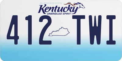 KY license plate 412TWI