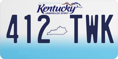 KY license plate 412TWK