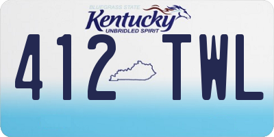 KY license plate 412TWL