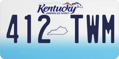 KY license plate 412TWM