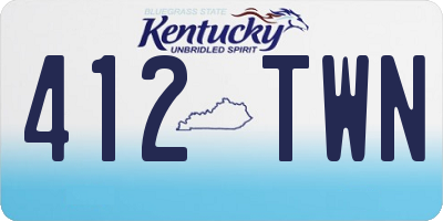 KY license plate 412TWN