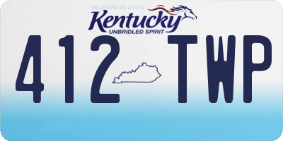 KY license plate 412TWP