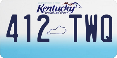 KY license plate 412TWQ
