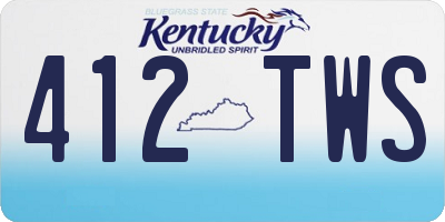 KY license plate 412TWS