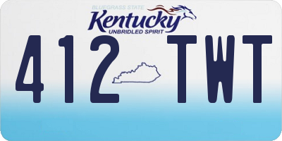 KY license plate 412TWT