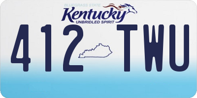 KY license plate 412TWU