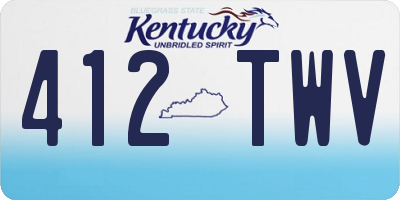 KY license plate 412TWV