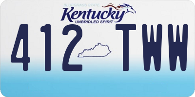 KY license plate 412TWW