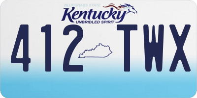 KY license plate 412TWX