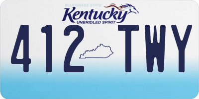 KY license plate 412TWY