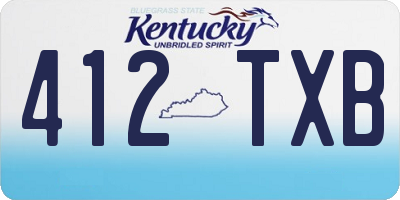 KY license plate 412TXB