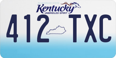 KY license plate 412TXC