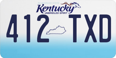 KY license plate 412TXD
