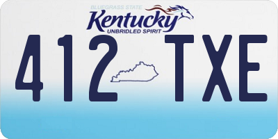 KY license plate 412TXE