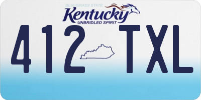 KY license plate 412TXL
