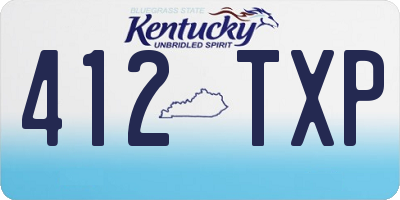 KY license plate 412TXP