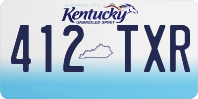 KY license plate 412TXR
