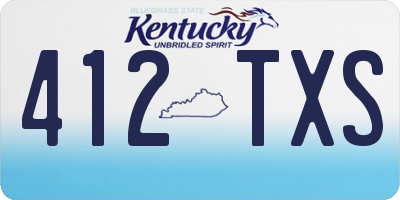 KY license plate 412TXS