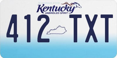 KY license plate 412TXT