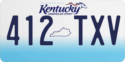 KY license plate 412TXV