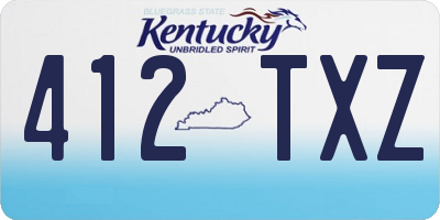 KY license plate 412TXZ