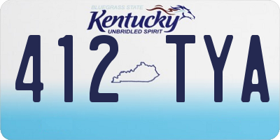KY license plate 412TYA