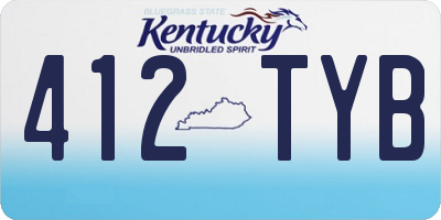 KY license plate 412TYB