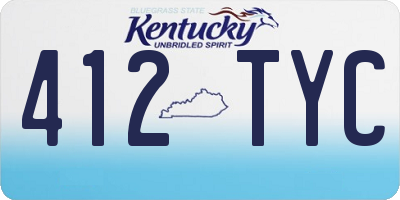 KY license plate 412TYC