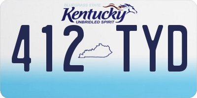 KY license plate 412TYD
