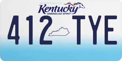 KY license plate 412TYE