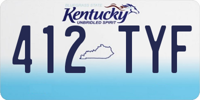 KY license plate 412TYF