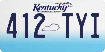 KY license plate 412TYI