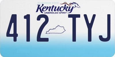 KY license plate 412TYJ