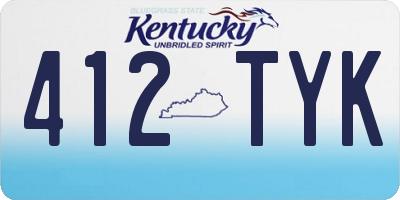 KY license plate 412TYK