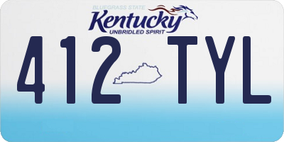 KY license plate 412TYL