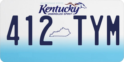 KY license plate 412TYM