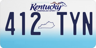 KY license plate 412TYN
