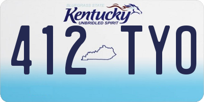 KY license plate 412TYO
