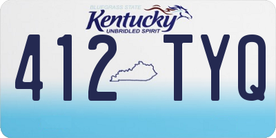 KY license plate 412TYQ