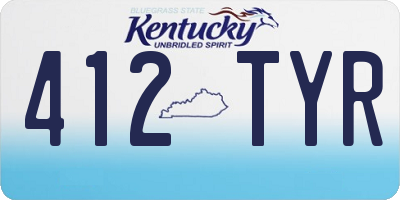 KY license plate 412TYR